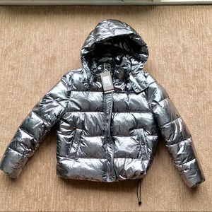 zara silver coat